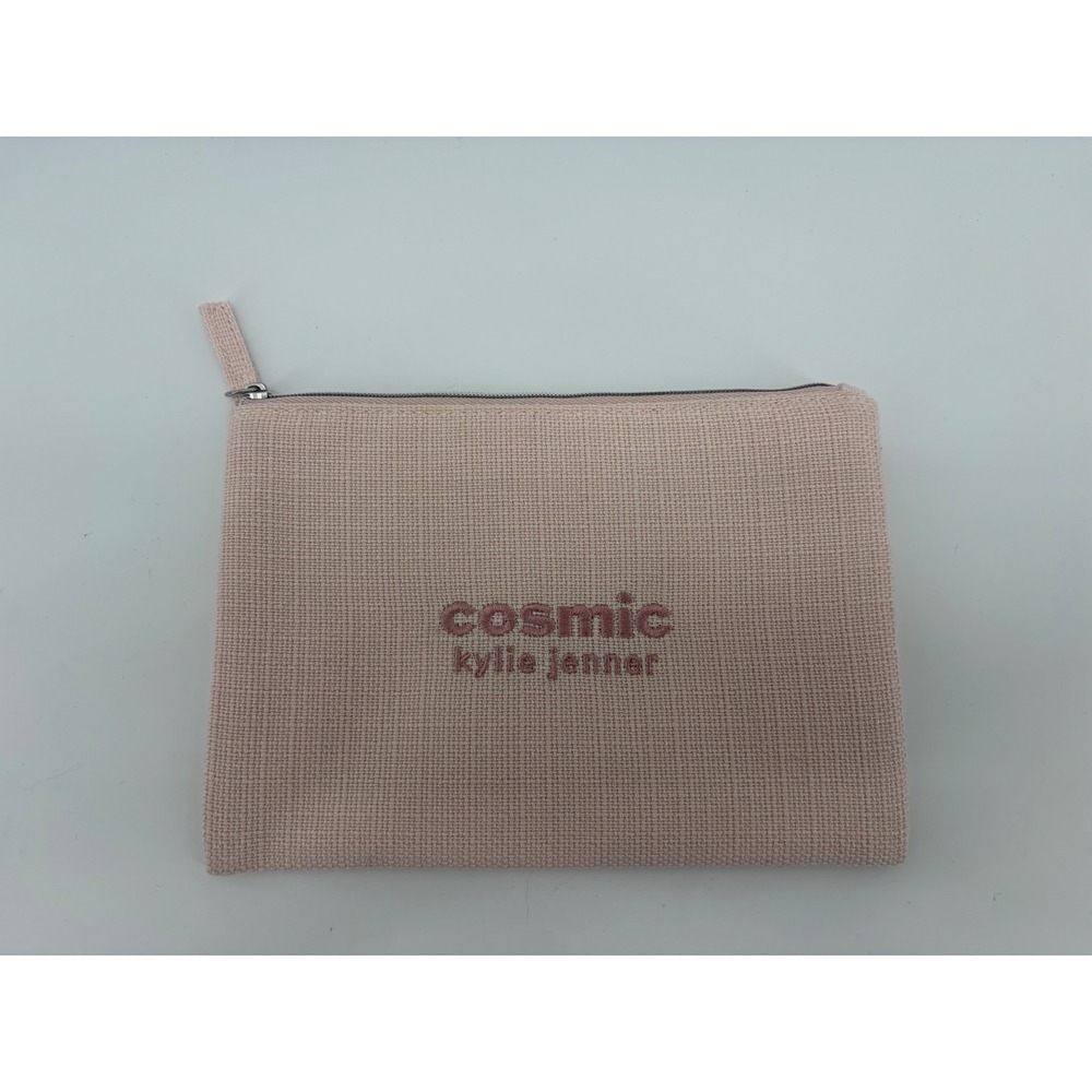 Kylie Cosmetics Cosmic Makeup Bag Womens OS Pink Woven Zipper Pouch